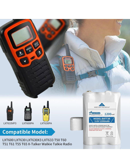 Paquete de 8 Baterías BATT3R 1200mAh para Walkie-Talkies