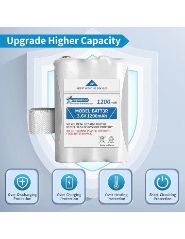 Paquete de 8 Baterías BATT3R 1200mAh para Walkie-Talkies