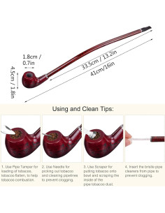 Pipa de Tabaco Hysagtek de Madera 40,64 cm con Caja Regalo 2