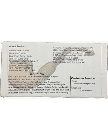 Pipa de Tabaco Decent Mini Hecha a Mano - Rojo Sangre