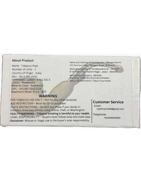 Pipa de Tabaco Decent Mini Hecha a Mano - Rojo Sangre