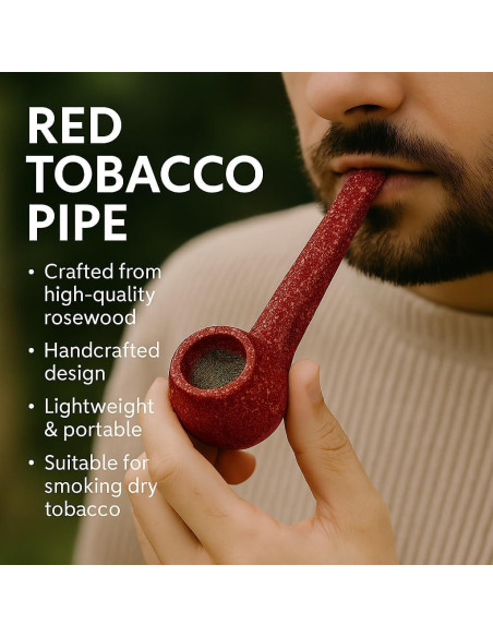 Pipa de Tabaco Decent Mini Hecha a Mano - Rojo Sangre