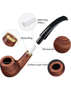 Juego de Pipas Joyoldelf de Madera de Secuoya con Soporte 2