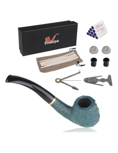 Pipa de Tabaco Sivaopa de Madera de Pera Azul con Accesorios