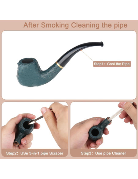 Pipa de Tabaco Sivaopa de Madera de Pera Azul con Accesorios