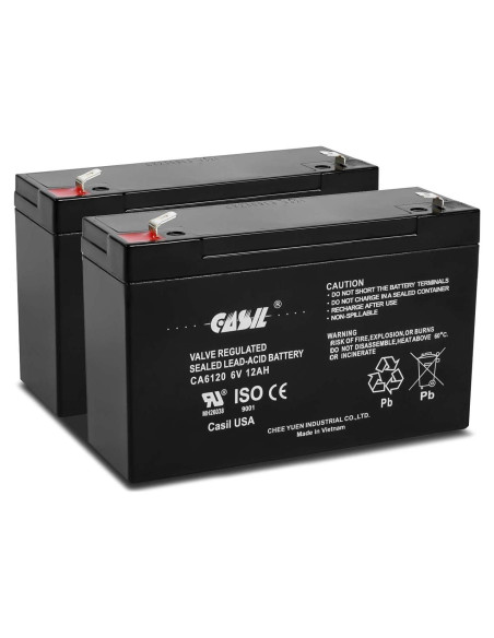 Batería AGM 6V 12Ah Casil CA6120 - Paquete de 2 unidades