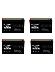 Batería de Plomo Ácido Sellada ExpertPower 6V 12Ah F1 - Paquete de 4