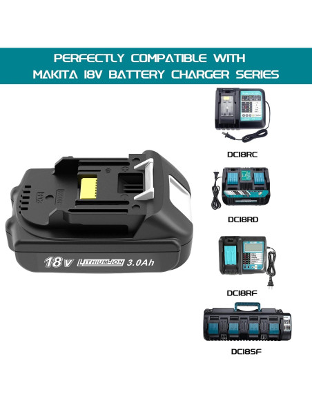 Paquete de 2 Baterías 3000mAh 18V Ion Litio WORTHMAH