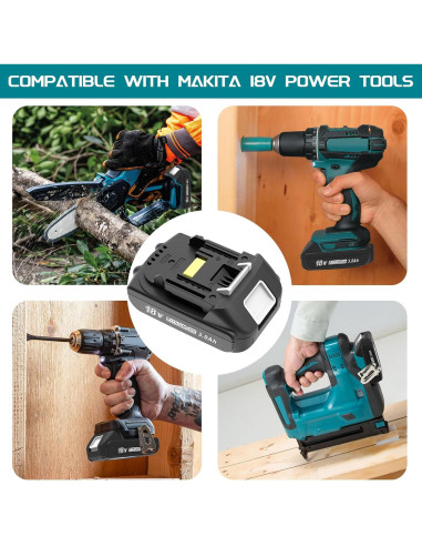 Paquete de 2 Baterías 3000mAh 18V Ion Litio WORTHMAH