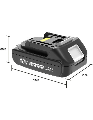 Paquete de 2 Baterías 3000mAh 18V Ion Litio WORTHMAH