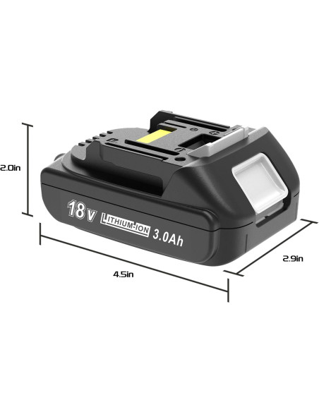 Paquete de 2 Baterías 3000mAh 18V Ion Litio WORTHMAH