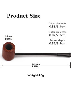 Pipa de Tabaco JiathreeJ de Madera y Acrílico 14.5 cm 2