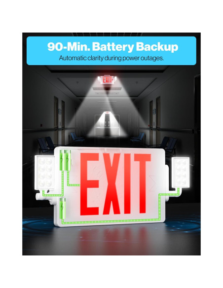 Señal de Salida LED Sunco 12 Paquete con Luces de Emergencia