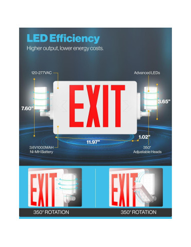 Señal de Salida LED Sunco 12 Paquete con Luces de Emergencia