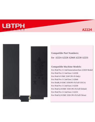 Batería Li-ion A2224 Compatible iPad Pro 11 Gen 2 2020 7540mAh