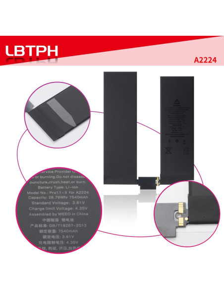 Batería Li-ion A2224 Compatible iPad Pro 11 Gen 2 2020 7540mAh