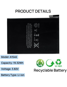 Batería A1546 BORSCELLOR para iPad Mini 4 5124mAh 3.82V 2