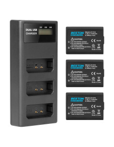 Batería y Cargador Beston LP-E10 para Cámara Canon DSLR - 3 Piezas