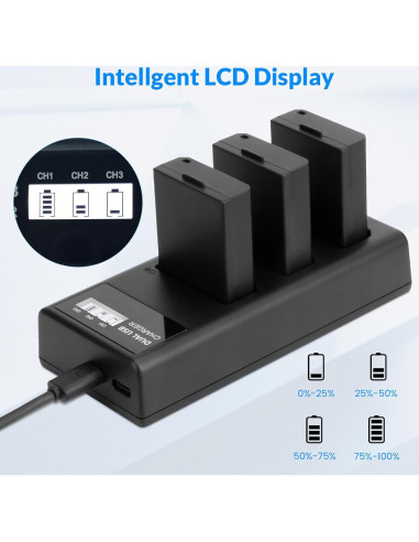 Batería y Cargador Beston LP-E10 para Cámara Canon DSLR - 3 Piezas