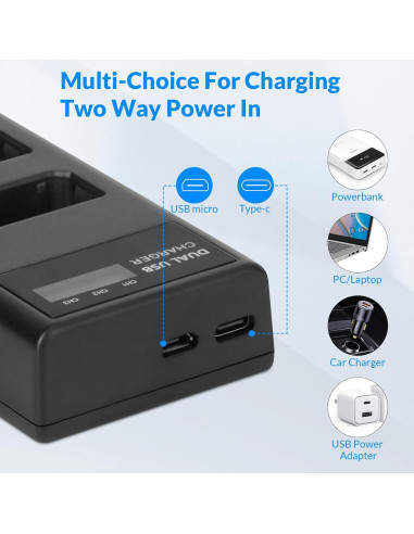 Batería y Cargador Beston LP-E10 para Cámara Canon DSLR - 3 Piezas