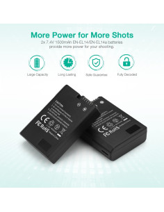 Batería recargable FirstPower EN-EL14a 1500mAh para Nikon 2