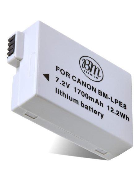 BM Premium 2 Baterías LP-E8 para Canon EOS Rebel T2i, T3i, T4i, T5i