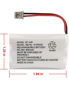 Baterías recargables Uniden BT446 NiMH 800mAh (paquete de 2) 2