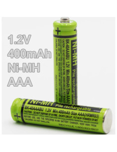 Baterías recargables NiMH Panasonic BK-40AAABU 1.2V 400mAh 2