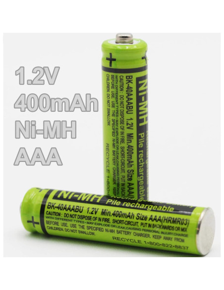 Baterías recargables NiMH Panasonic BK-40AAABU 1.2V 400mAh