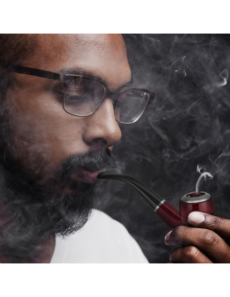 Pipa de fumar Tesonway con accesorios y estuche rojo