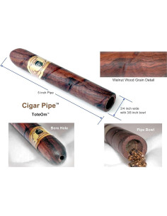 Pipa de Tabaco Wood Cigar Brand - Tallada a Mano, Compacta 2