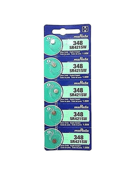 Batería de Óxido de Plata Murata 348 SR421SW 1.55V 12.5mAh (5 Unidades)
