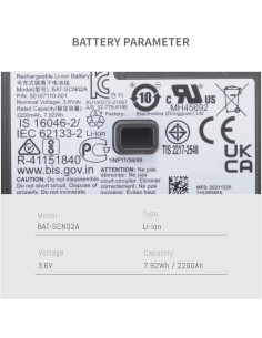 Batería de Ión de Litio Honeywell BAT-SCN02 2160mAh 3.8V 2
