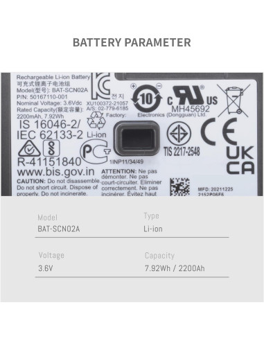 Batería de Ión de Litio Honeywell BAT-SCN02 2160mAh 3.8V
