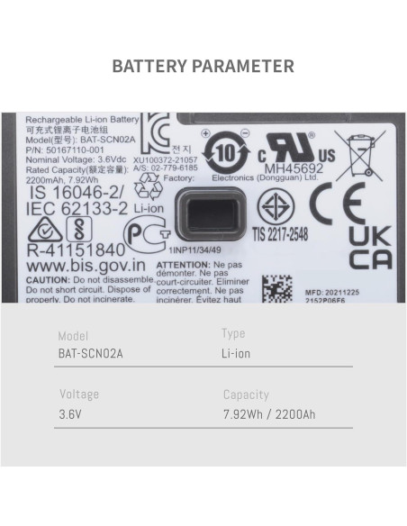 Batería de Ión de Litio Honeywell BAT-SCN02 2160mAh 3.8V