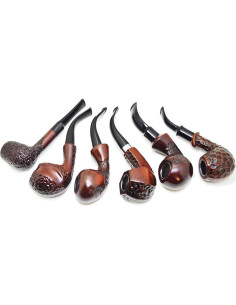 Set de 6 pipas de fumar Anshinco con cuchillo de limpieza 2