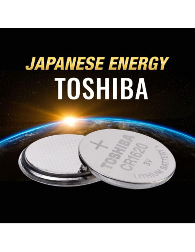 Batería de moneda de litio Toshiba CR1620 3V - Paquete de 5