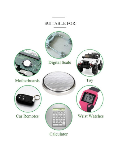 Batería de moneda de litio Toshiba CR1620 3V - Paquete de 5