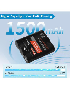 Paquete de 2 Baterías Recargables PMNN4477AR 1500mAh para Motorola 2