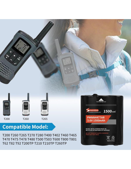 Paquete de 2 Baterías Recargables PMNN4477AR 1500mAh para Motorola