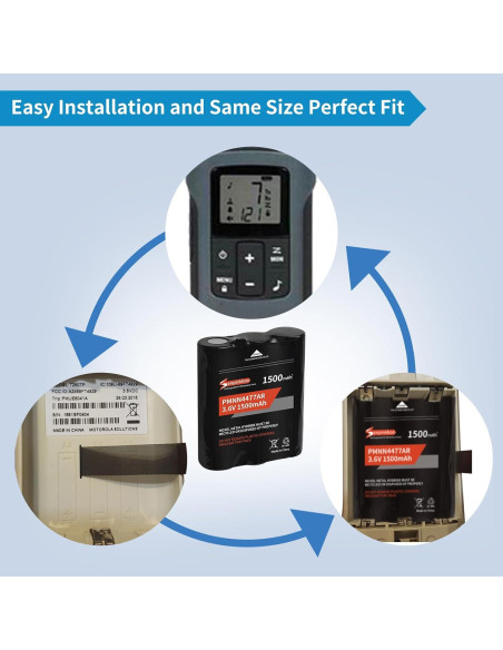Paquete de 2 Baterías Recargables PMNN4477AR 1500mAh para Motorola