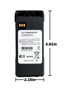 Batería de Reemplazo Li-ion 2600mAh 7.4V para Motorola 2