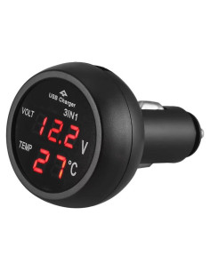 Medidor de Voltaje de Batería de Coche MiJunHD 3 en 1 USB