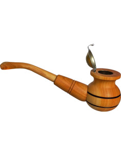 Pipa de Tabaco Ulleo de Madera de Cereza Hecha a Mano 17 cm 2