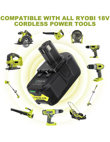 Batería de Litio 18V 6Ah Ryobi P102 P108 P189 P190