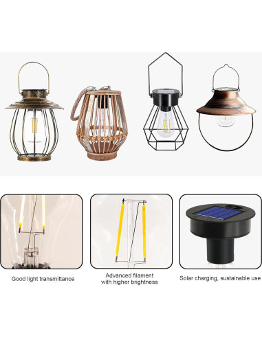 Paquete de 4 partes superiores de luz solar Yulloyello IP55