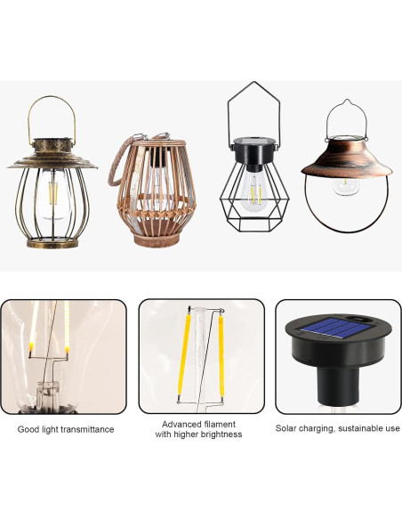Paquete de 4 partes superiores de luz solar Yulloyello IP55