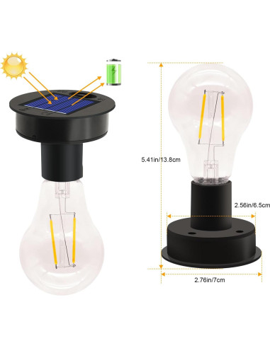 Paquete de 4 partes superiores de luz solar Yulloyello IP55