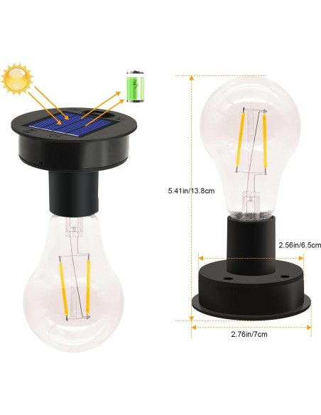 Paquete de 4 partes superiores de luz solar Yulloyello IP55