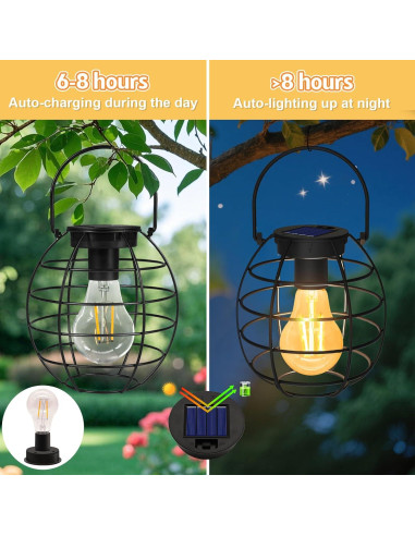 Paquete de 4 partes superiores de luz solar Yulloyello IP55